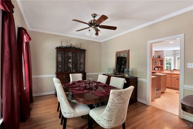 features ceiling fan, hard wood flooring, crown mo
