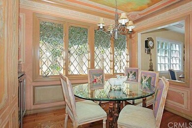 Cheerful dining area with leaded glass windows