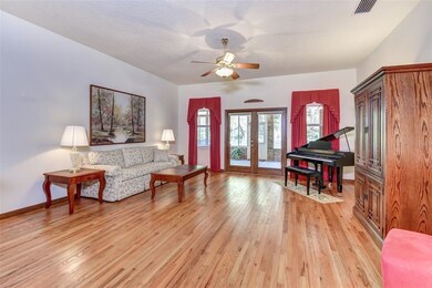 Living Room with French Doors to Back Porch