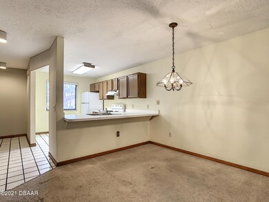 Kitchen open to dining living room