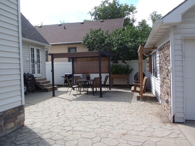 Stamped Patio are between Home & Garage