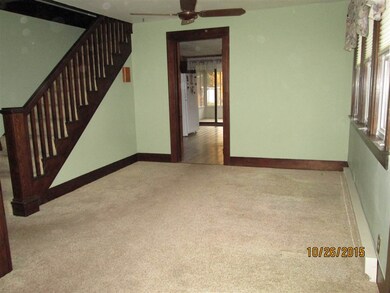 Dining room is good size. Notice the original trim