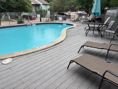 Community pool with a deck