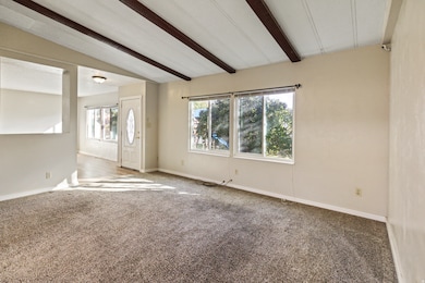 Carpeted empty room with healthy amount of natural light