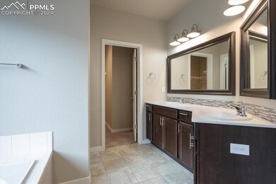 Main level master bathroom with dual vanity