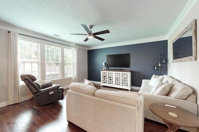 Living Room with Ceiling Fan!