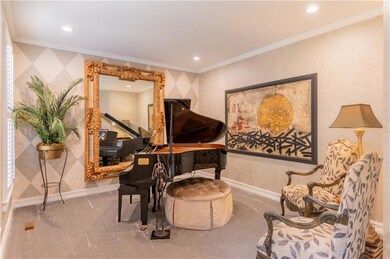 Living area featuring recessed lighting, carpet fl