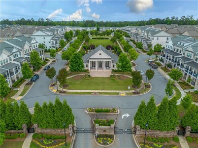 Aerial perspective of suburban area