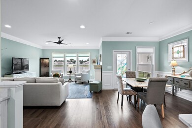 Dining space featuring dark hardwood / wood-style 