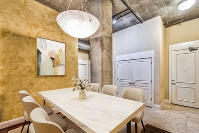 Dining area.  double doors lead to large storage c