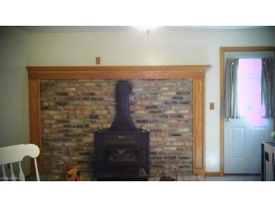 Closer view of fireplace.