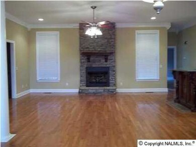 Family Room with Stacked Rock Fireplace