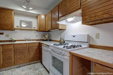 Gas stove in updated kitchen