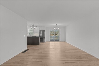 Full, front-to-back open concept living and dining