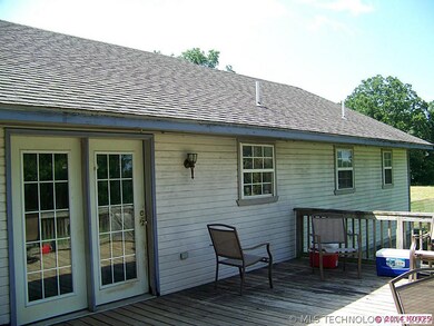 Back of House has Large Wood Deck