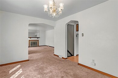 Dining room still has original oak hardwood floors
