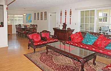Living room open to huge dining room