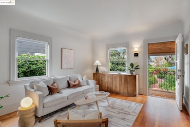 Living room featuring light wood-type flooring