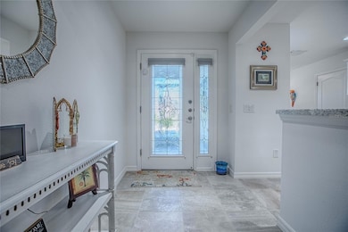 EXPANDED foyer and leaded glass front door w/ sidelite