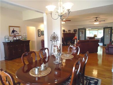 Entertaining is a pleasure in this home with the open flow of the dining room to the living areas. 