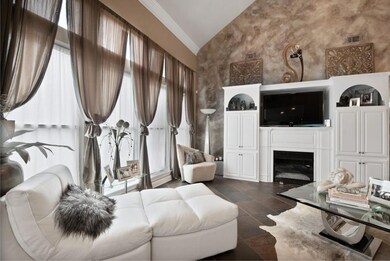 Living area with pool view.