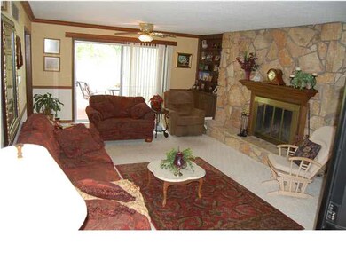 Extra large living room with woodburning fireplace