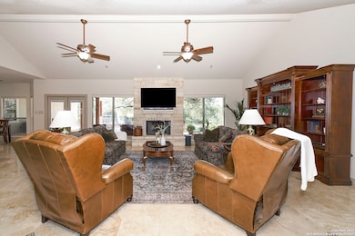 Austin Stone Fireplace Anchors Spacious Living