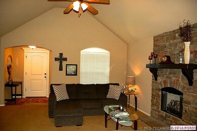 Lving room with gas fireplace.