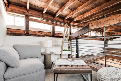 Loft accessible via ladder.