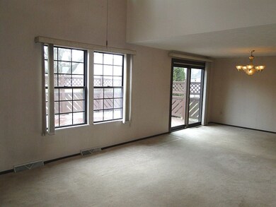 View from the living room into the dining room. Lo
