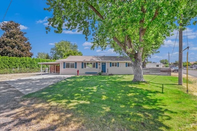 Ranch-style house with concrete driveway and an attached carport