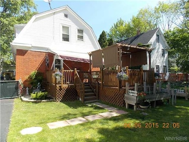 Exterior Back large back deck with awning