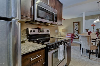 Kitchen with stainless steel appliances