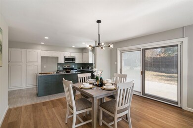 Dining room with new chandelier