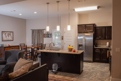 View of kitchen from living room