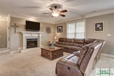 Family room with fireplace