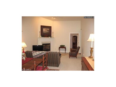 Spacious great room features gas fireplace, vaulte