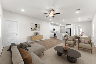 Living room digitally staged for illustration.