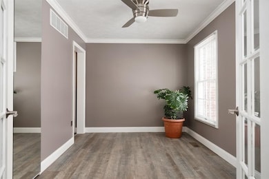 First floor office with French doors.
