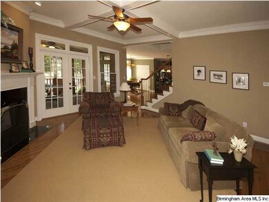 Cozy den with fireplace