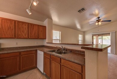 Kitchen looking into living room
