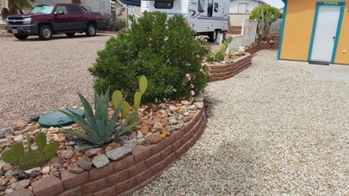 Planters along the side driveway
