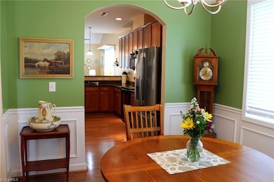 View from dining room to kitchen