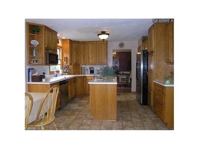 Nice Oak Cabinets and center island.
