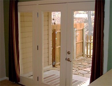 French doors to back covered porch