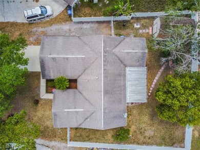 Overhead view of large lot