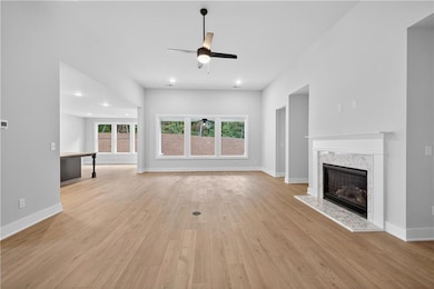 Family Room w marble gas fireplace