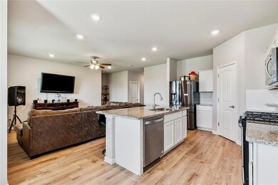 breakfast bar opens into living room