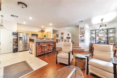 View into Kitchen Tile floors - breakfast bar.