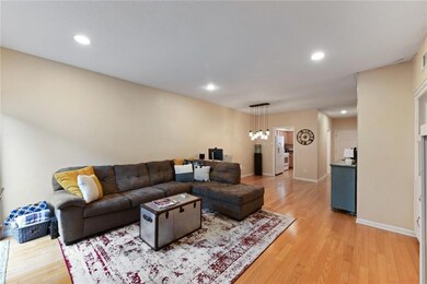 Living room into the Kitchen